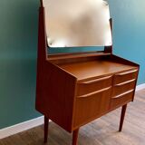 Coiffeuse en teck à miroir pivotant travail scandinave