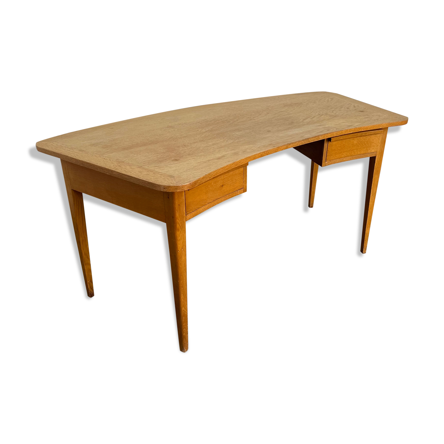 Curved oak desk - 40s