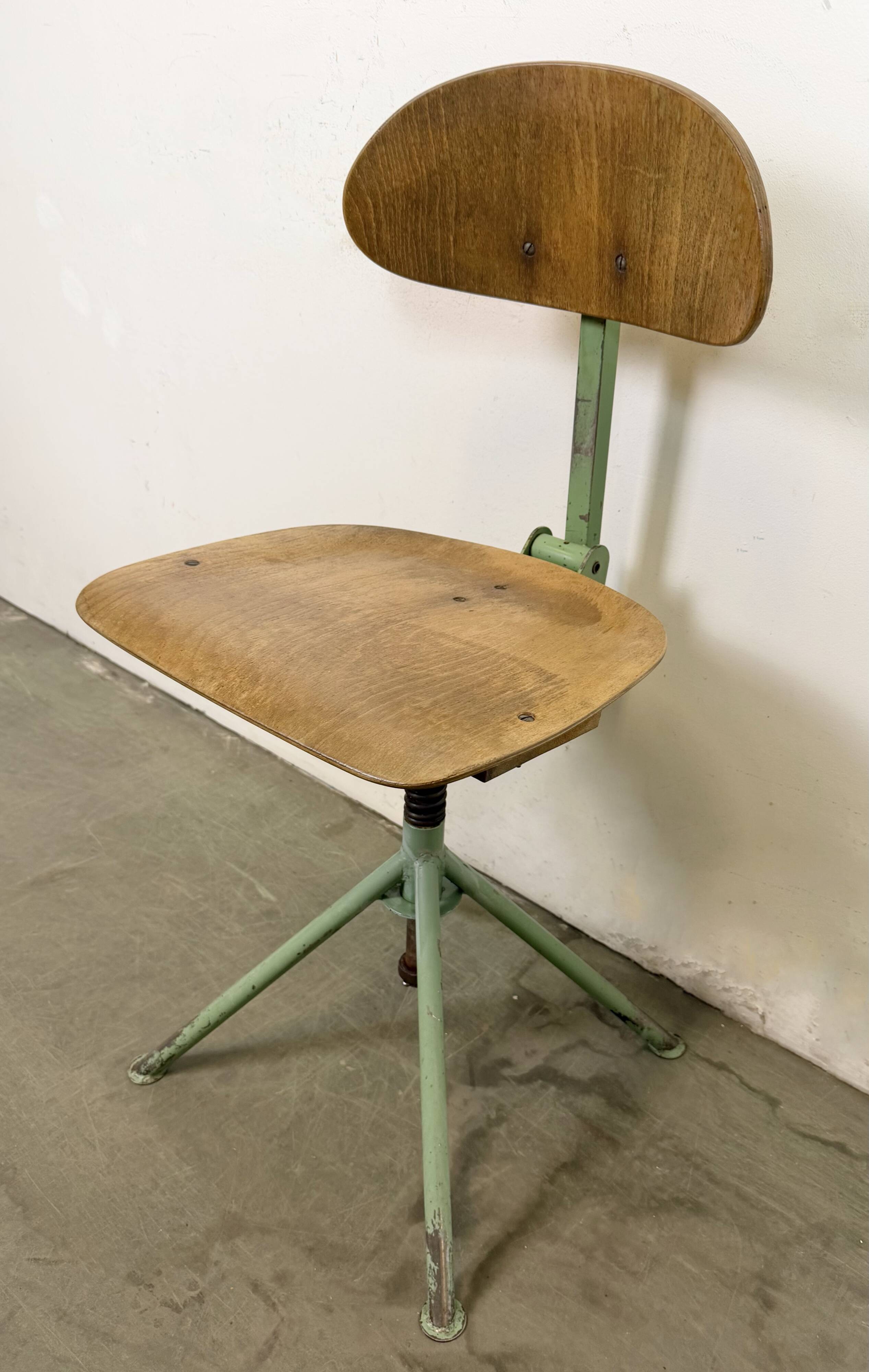 Green Industrial Workshop Chair, 1950s