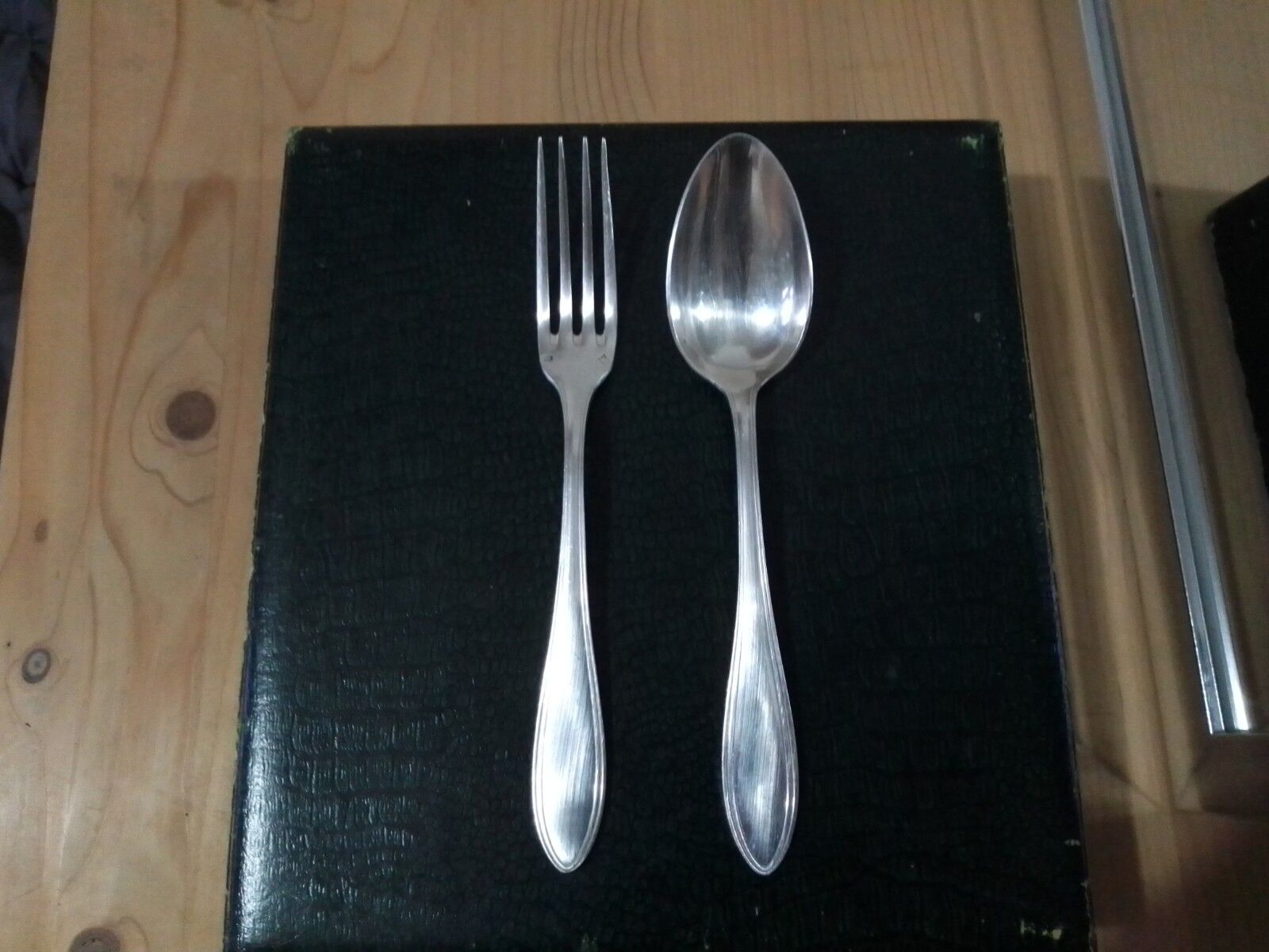 Old silver metal cutlery set 12 forks and 12 tablespoons