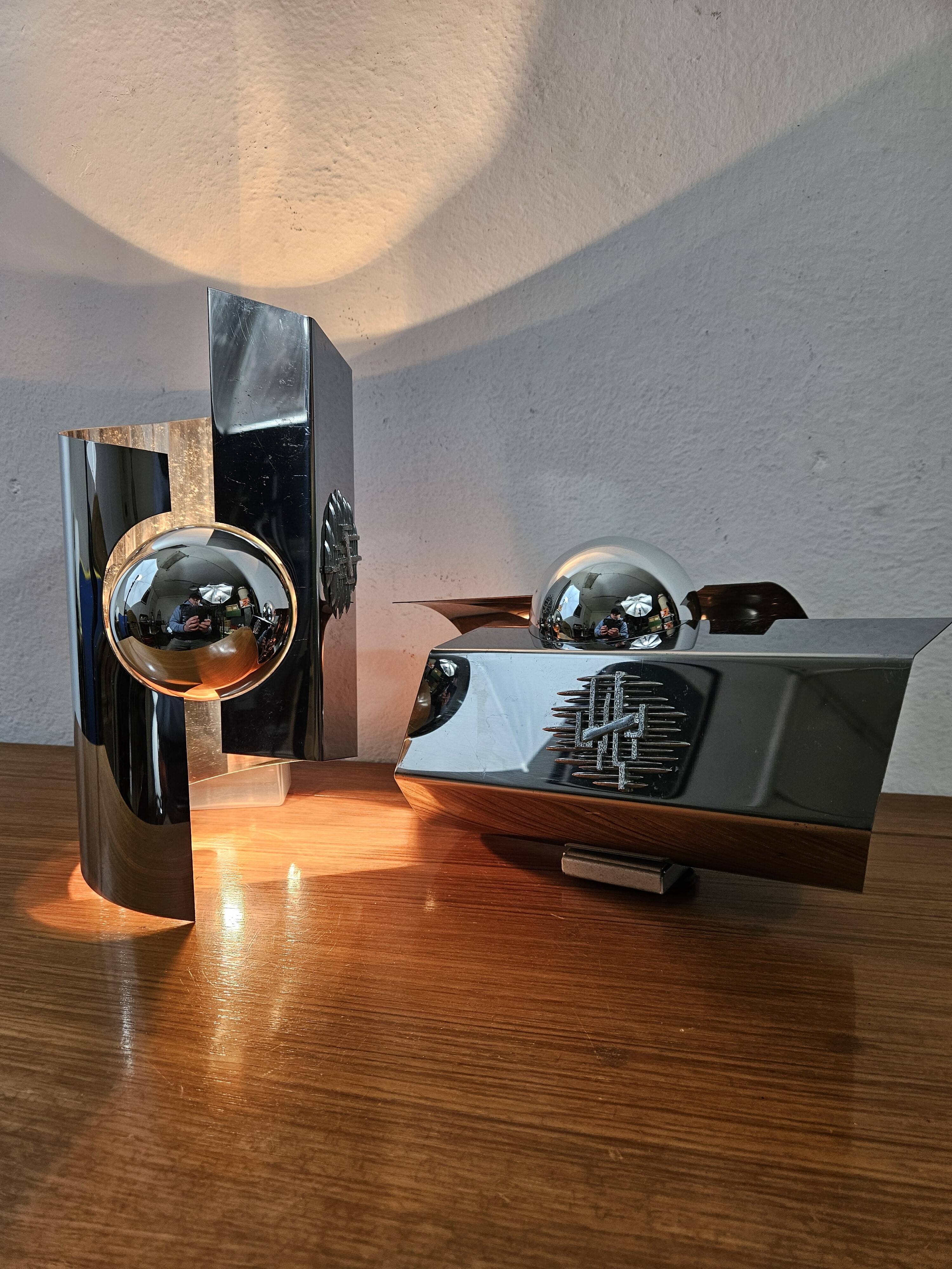 Vintage chrome wall lights - 70'S design