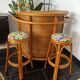 Bar and bamboo rattan stools 1970 maugrion gatti