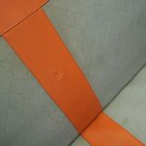 Orange leather sofa, Danish design, 1970s, production: Denmark