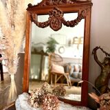 Miroir ancien en bois sculpté 82x48