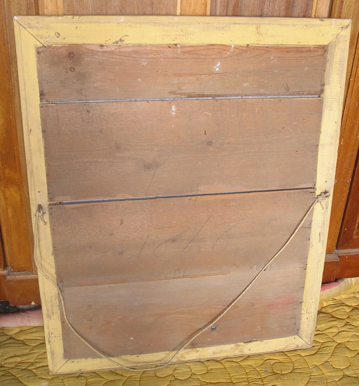 Antique wooden mirror and gilded stucco with gold leaf 89 x 72