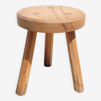 Low stool tripod raw wood