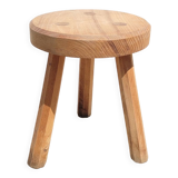 Low stool tripod raw wood