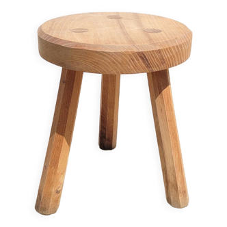 Low stool tripod raw wood