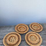 Ceramic and rattan coffee cups