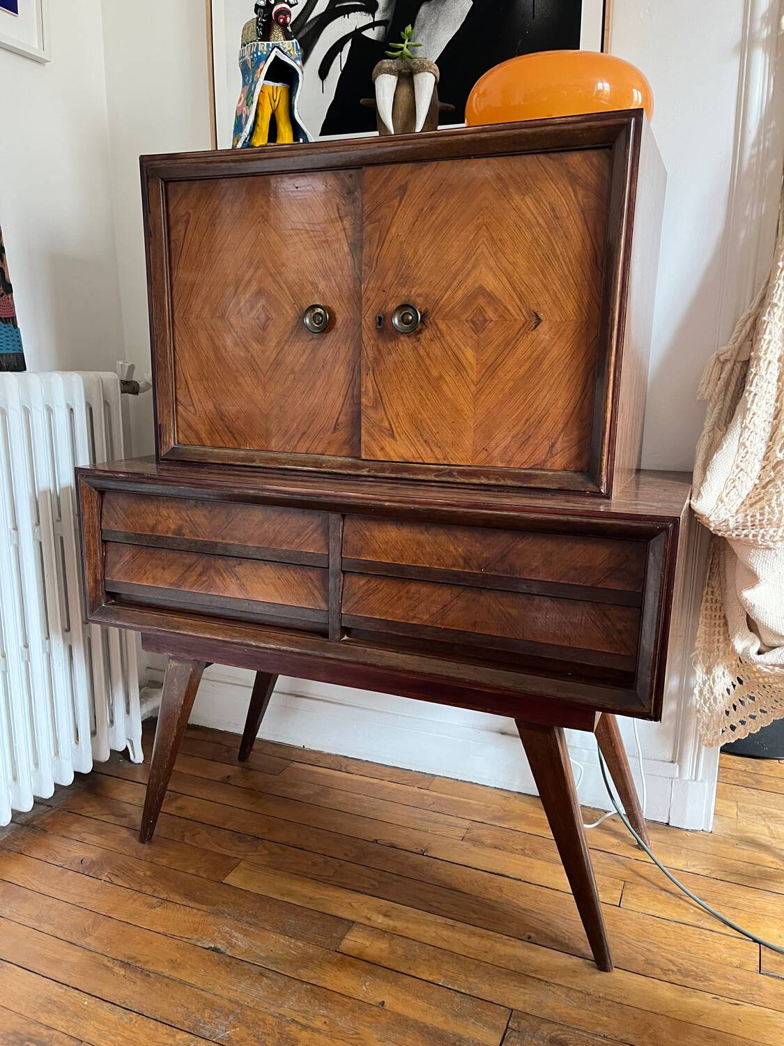 Brazil. Bar cabinet in caviuna and rosewood