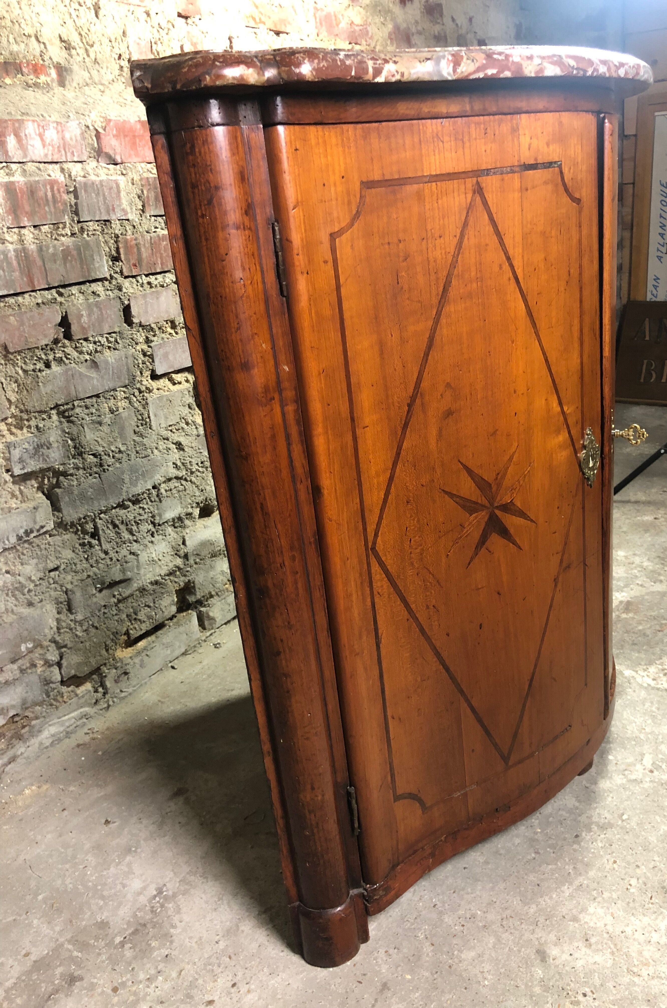 Curved notch in louis xv period marquetry stamped j.b galet