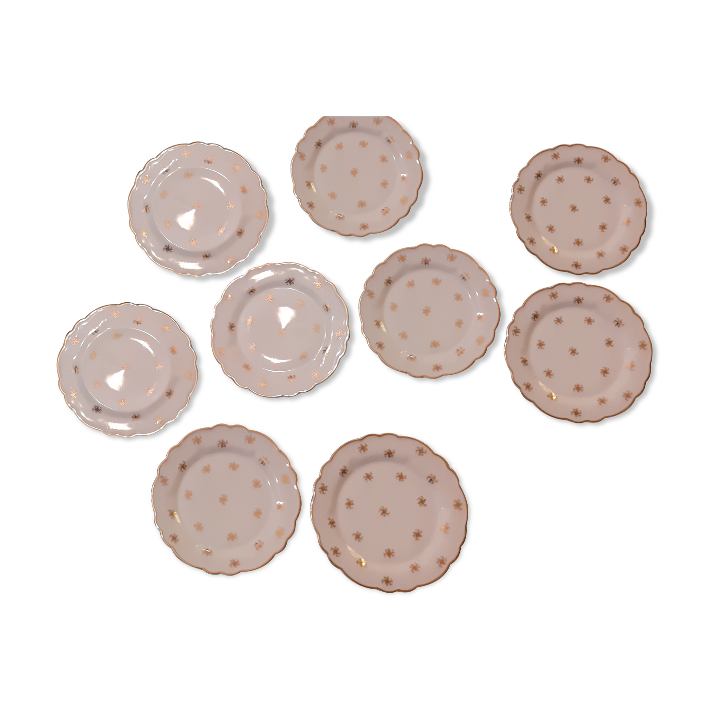 Dessert plates batch of 10 - porcelain from Limoges Salmon & cie