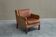 1970s patinated leather Scandinavian lounge chair