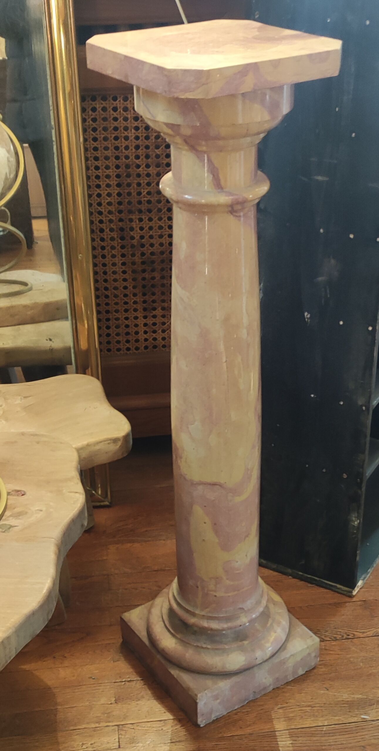 Old pink marble presentation column