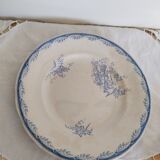 Assiettes plates en faïence de Sarreguemines , Watteau , U & C , années 50