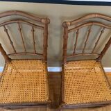 Pair of vintage light wood chairs