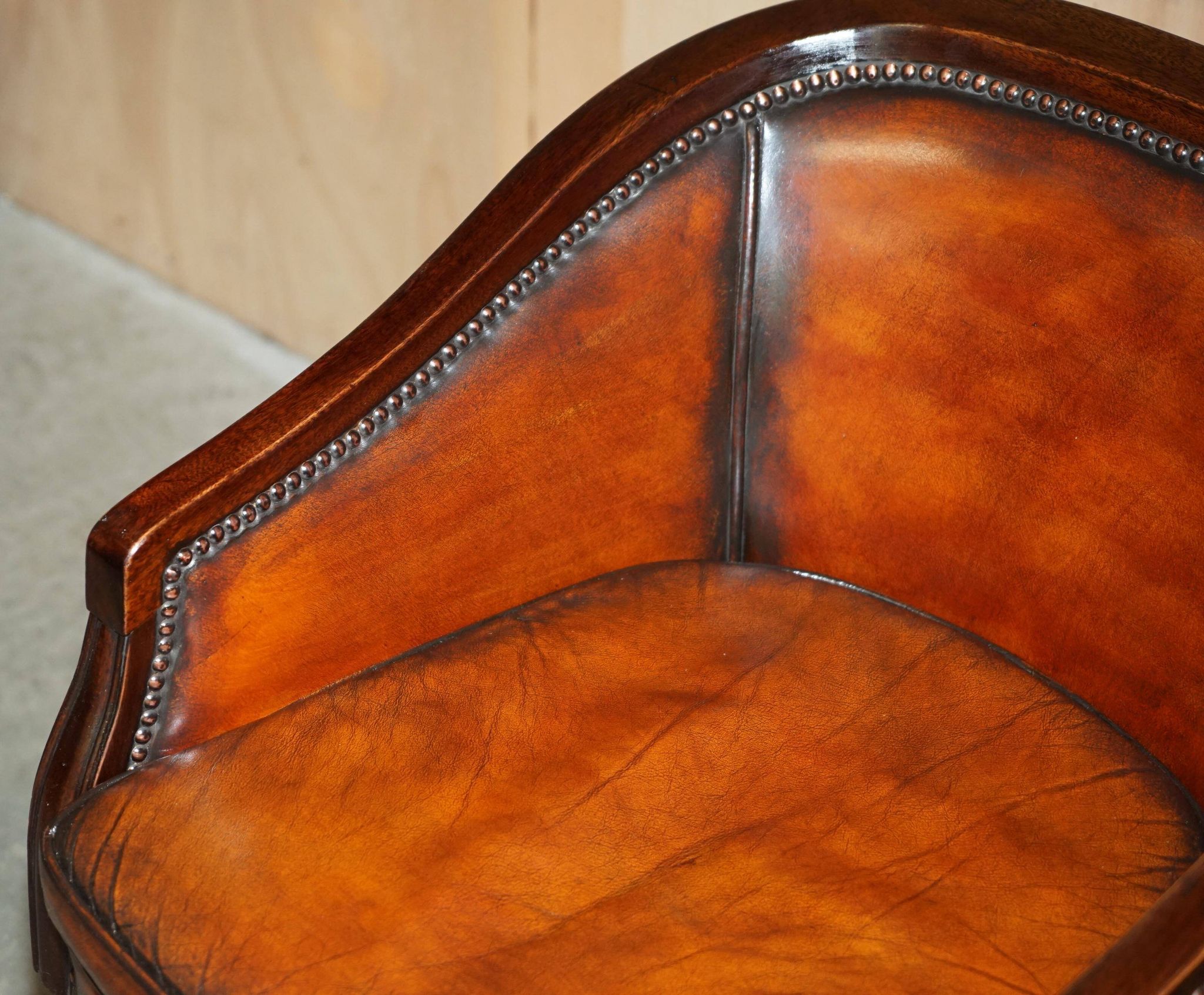 Restored leather captain's or director's chair