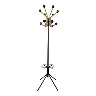 Vintage parrot coat rack with 8 balls