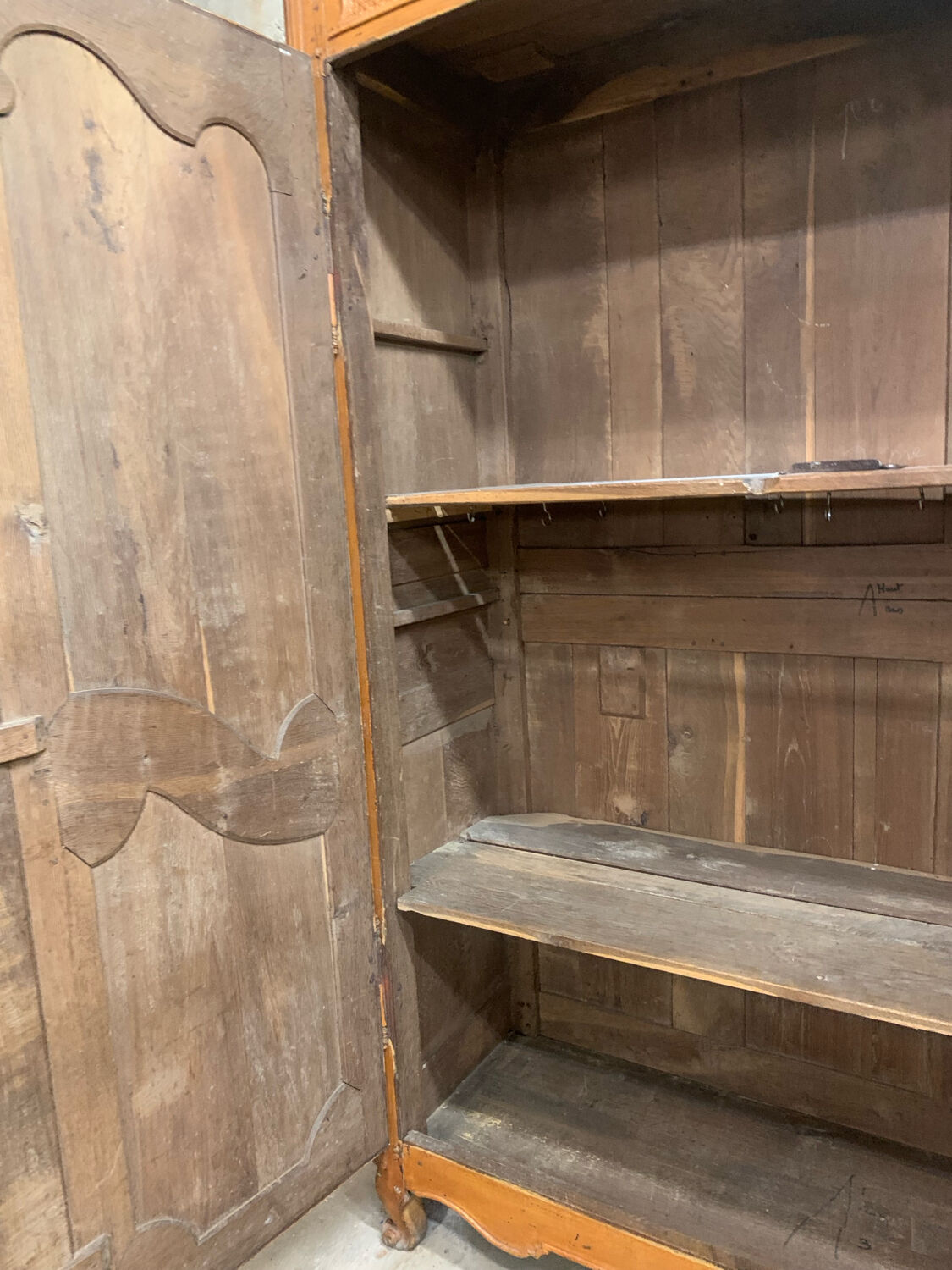 Old wardrobe, painted faux wood 19th century