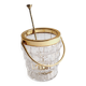 Crystal ice bucket and golden ladle
