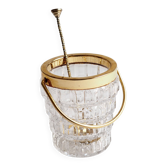 Crystal ice bucket and golden ladle