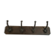 Wooden coat rack and cast iron hooks