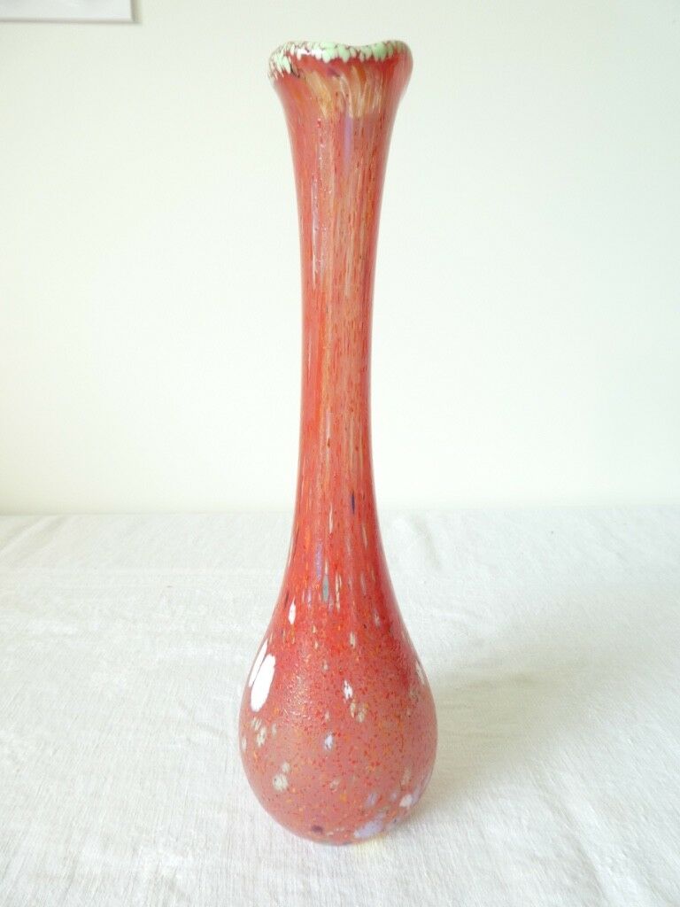 Soliflore vase in glass paste with speckled decor