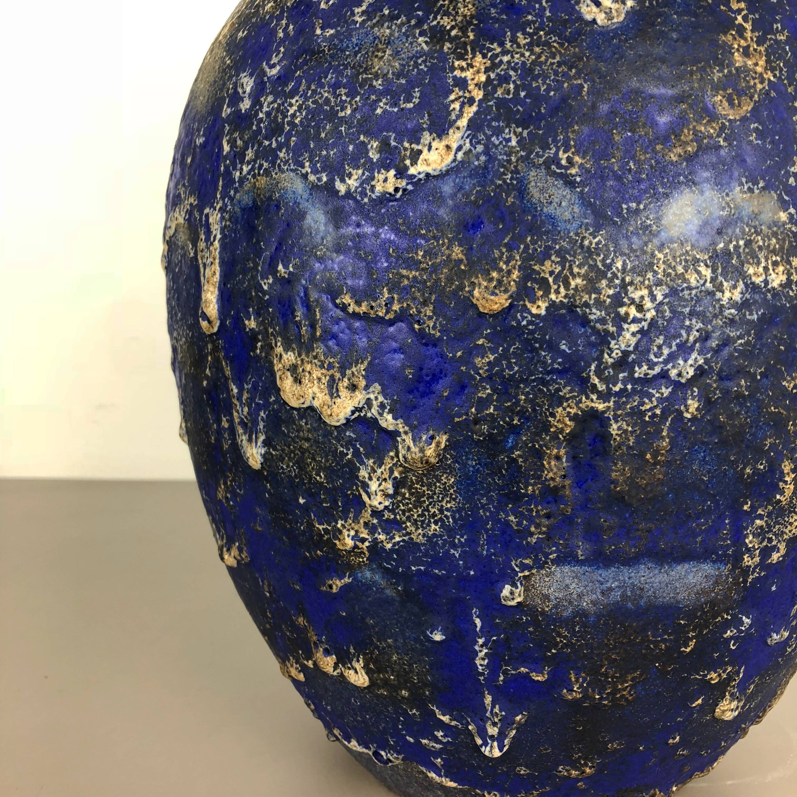 Pottery Fat Lava Multi-Color "837" Floor Vase Made by Ruscha, 1970s