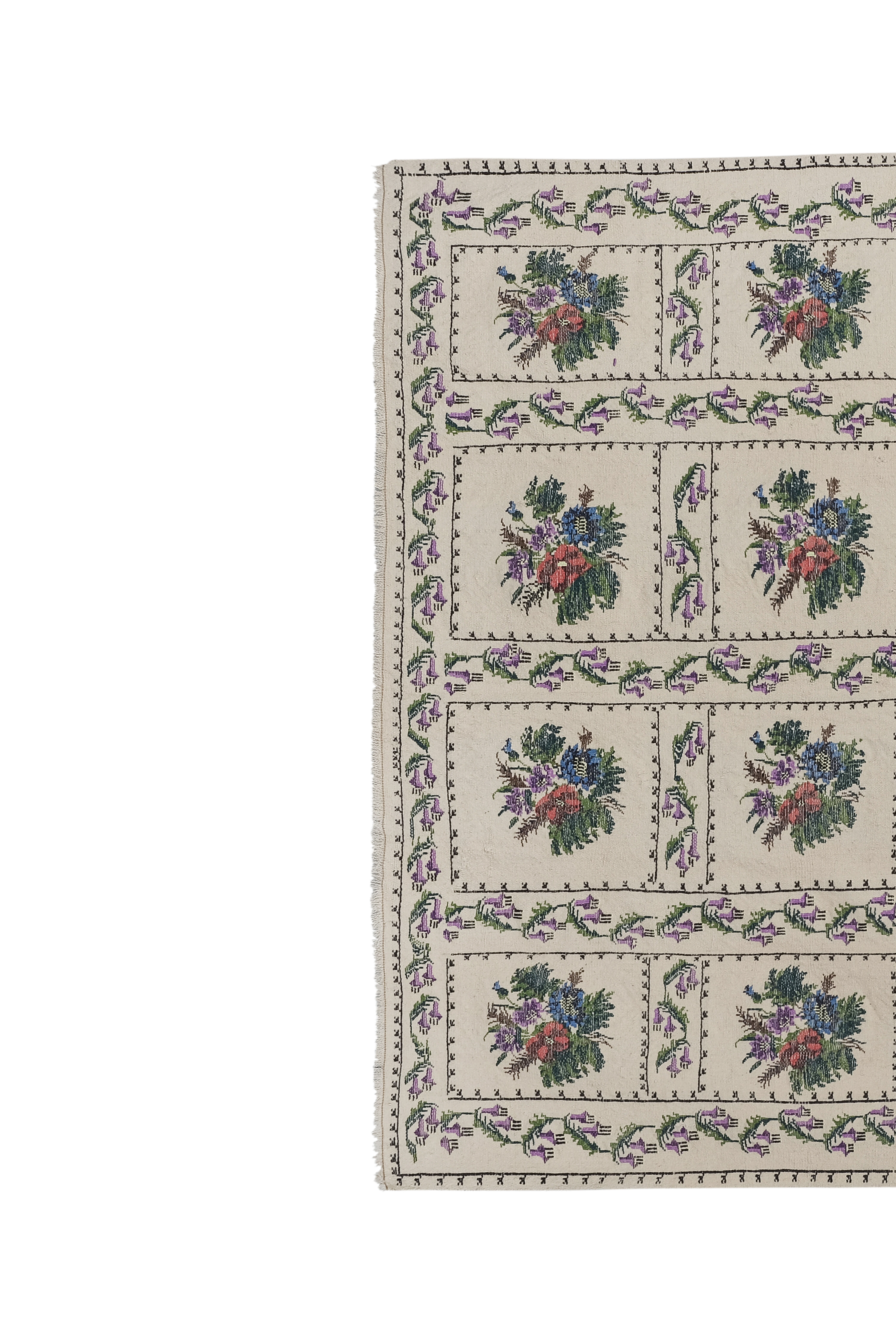 Original Needlepoint Handmade Decorative French Aubusson Carpet 5'6'' x 7'10''