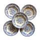 5 plates in faience old blue pattern flower bird