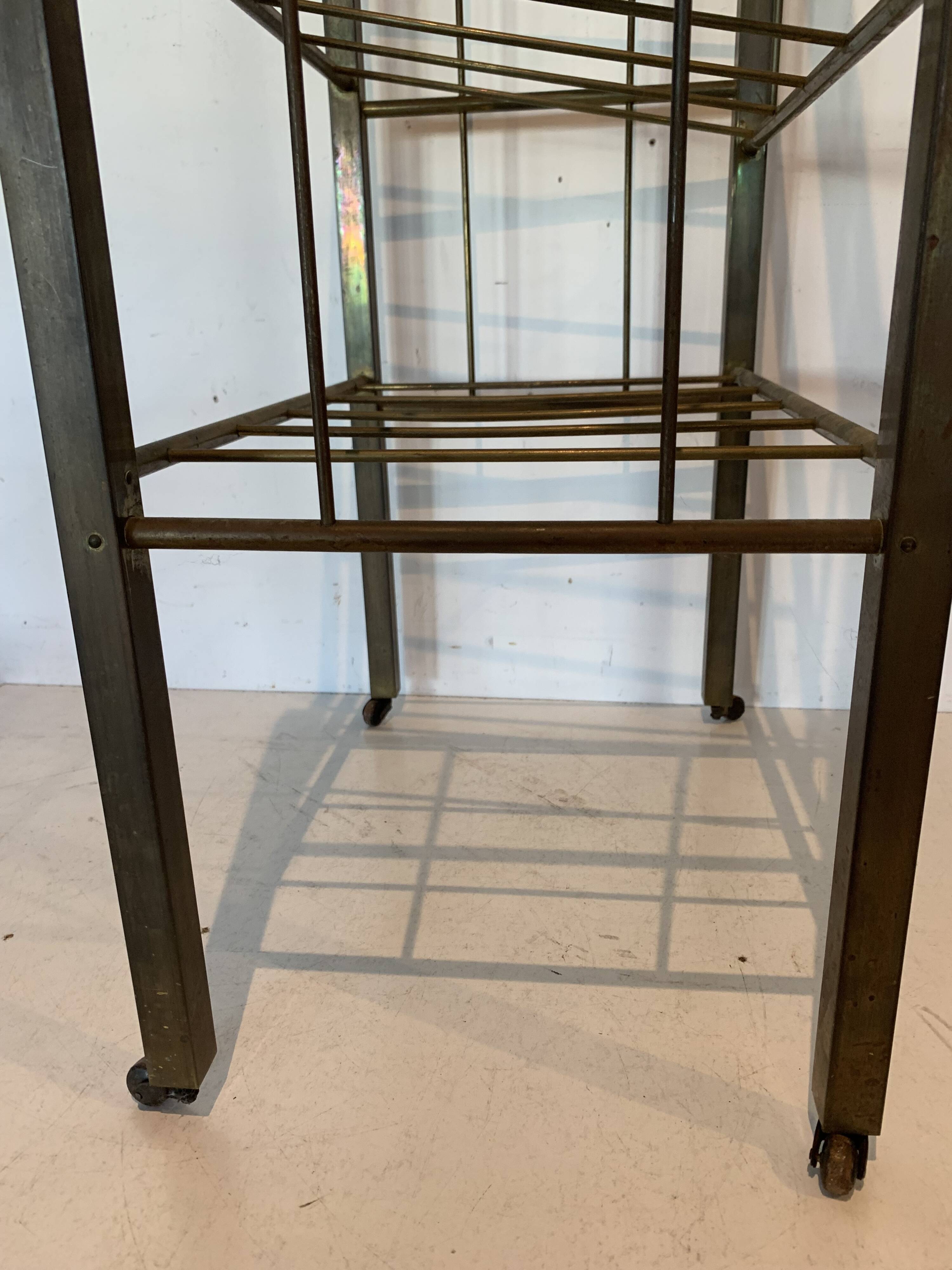 Art Deco brass magazine rack XX century