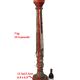 Lampadaire colonne en bois polychrome et miroité