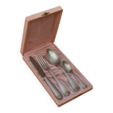 Vintage 4-piece silver-plated metal box set – shell motif – 18 g silver plating