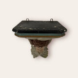 Nineteenth century plaster wall console, cherub decoration