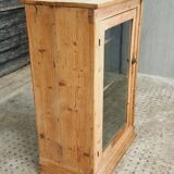 Antique farmhouse display cabinet made of pine wood