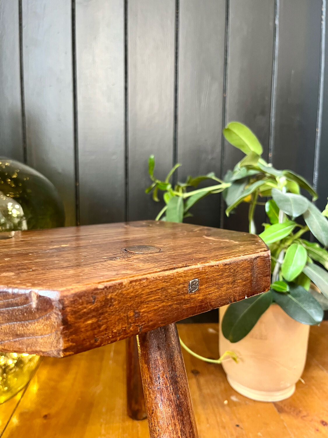 Pair of handmade tripod stools