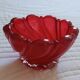 Vintage red blown glass ashtray empty pocket
