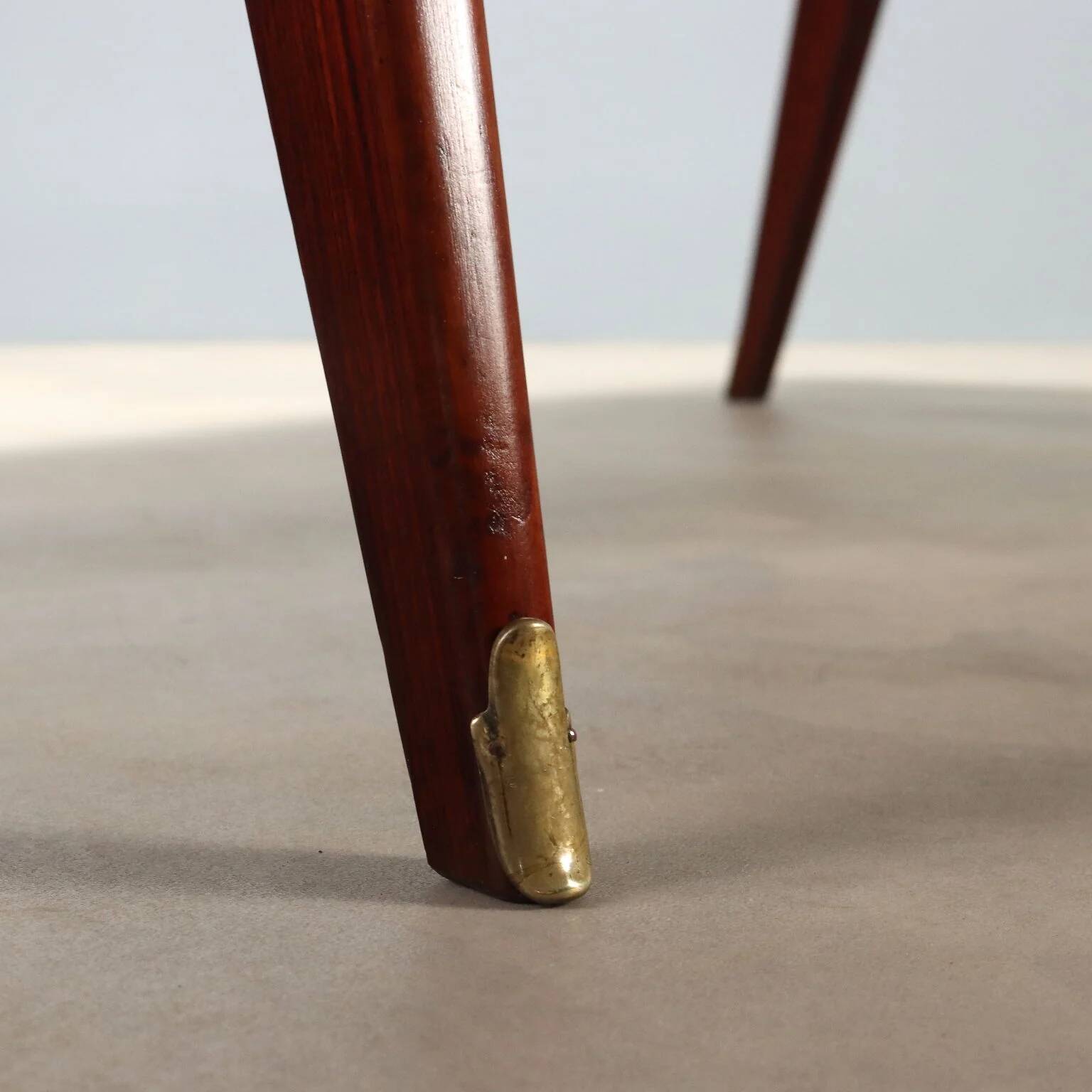 Vintage table in exotic wood and glass, Italian design, 1950s-1960s.