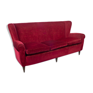 Sofa' 3 seater sofa red 60s vintage