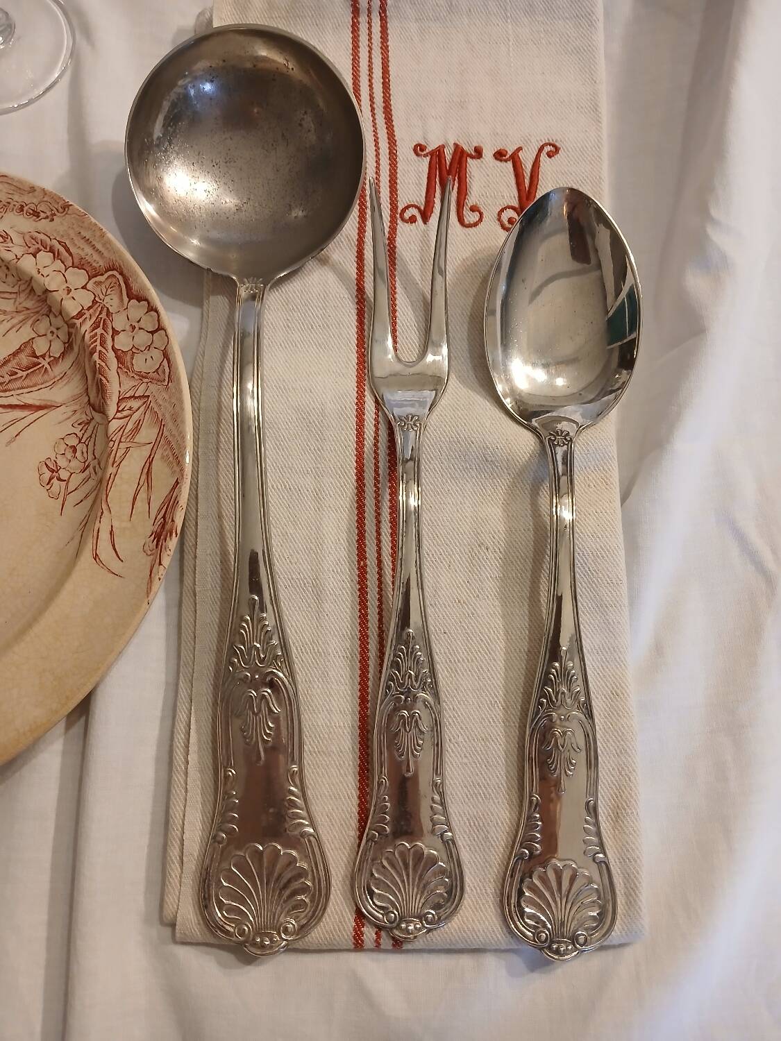 Antique flatware set for 51 place settings