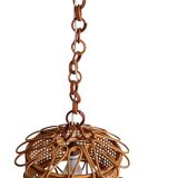 Handcrafted Bamboo and Rattan Pendant Lamp, Spanish Modernist, 1960s