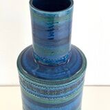 Aldo Londi XL Vase in Rimini Blue Decor for Bitossi, 1960s