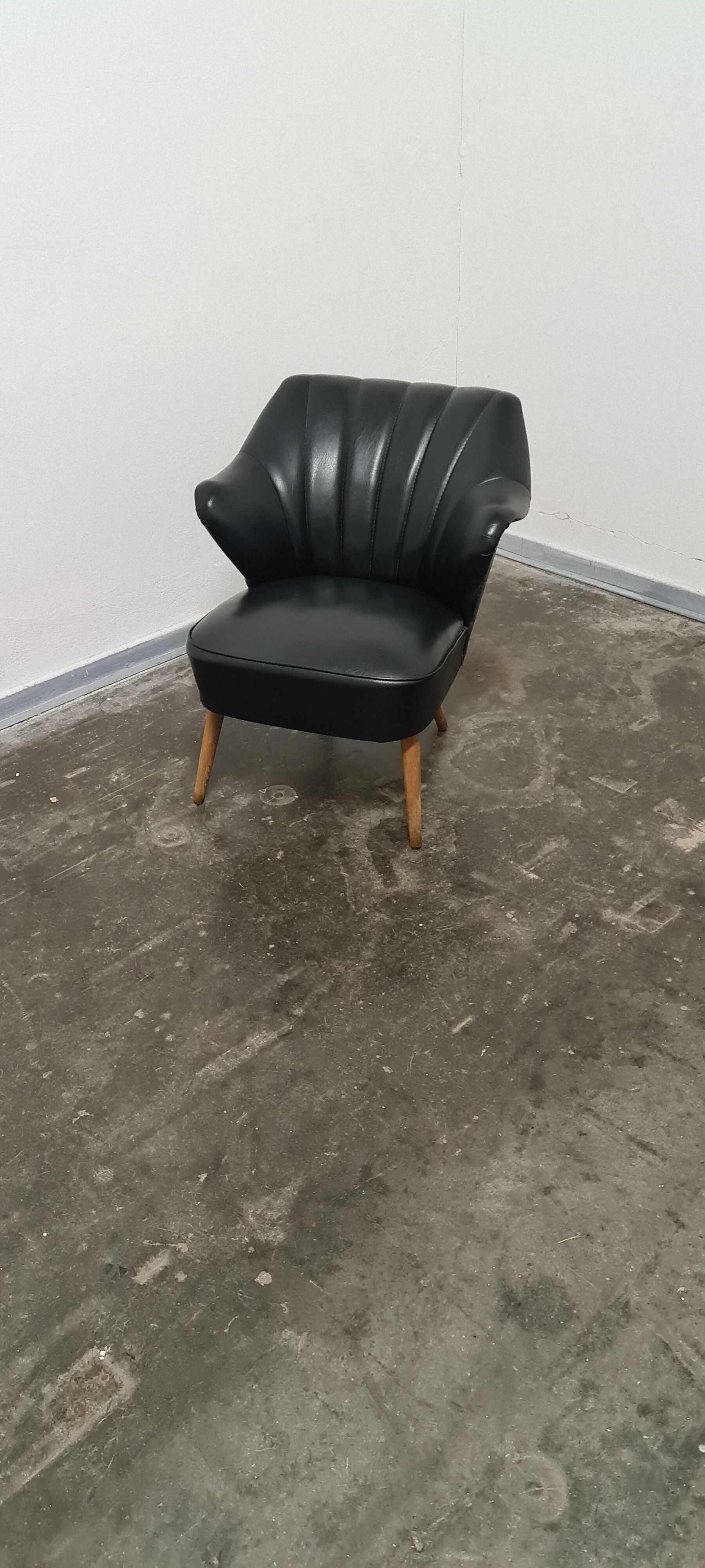 Vintage black skai cocktail chair