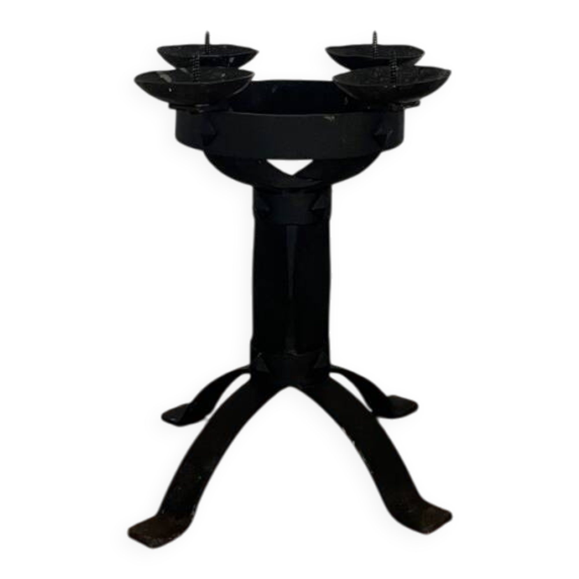 Brutalist wrought iron chandelier antique