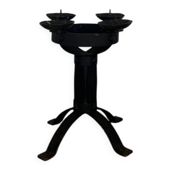 Brutalist wrought iron chandelier antique