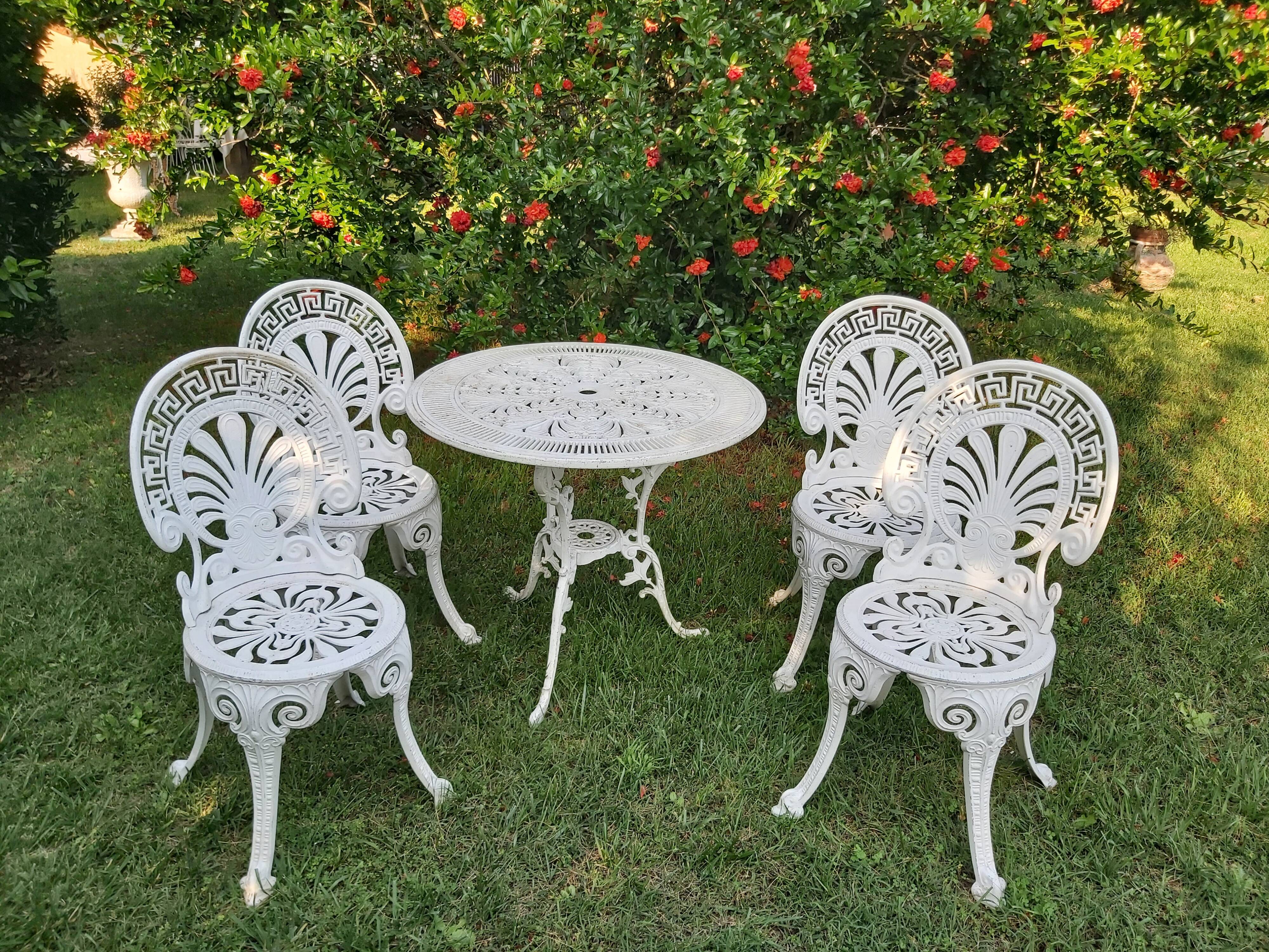 Cast aluminum garden furniture