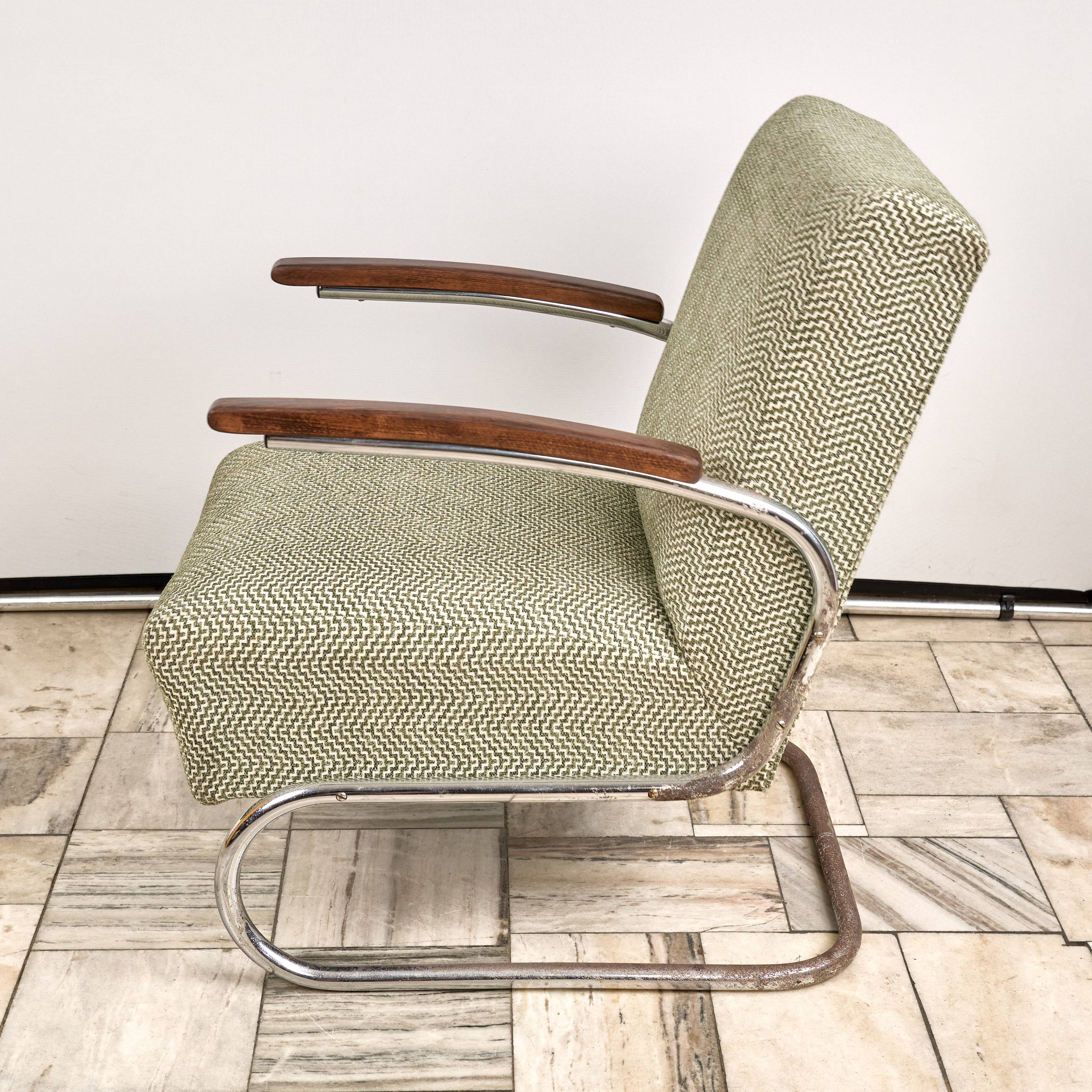 Cantilever Bauhaus Armchair S-411, Thonet, 1930s, Czechoslovakia