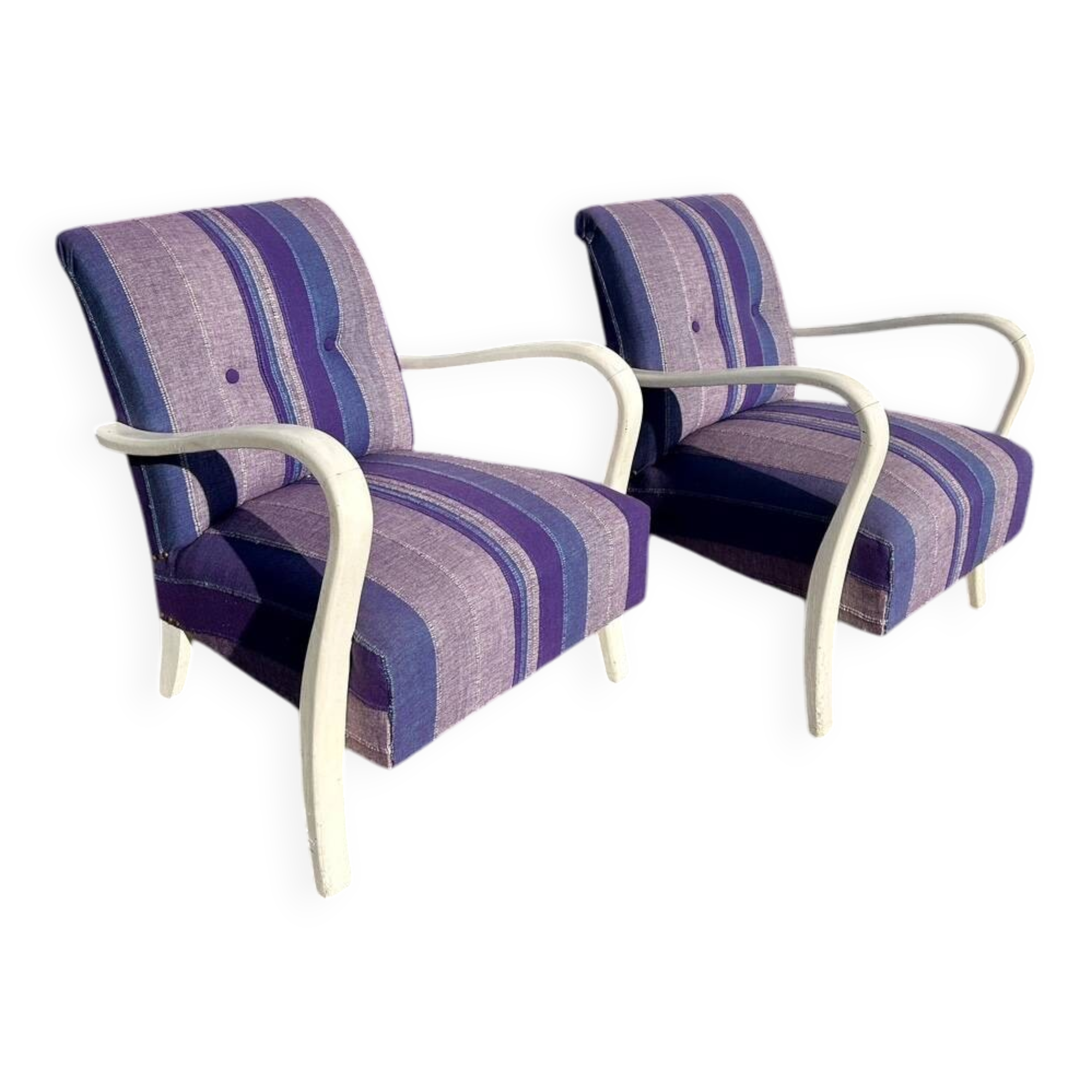 pair of art deco club armchairs