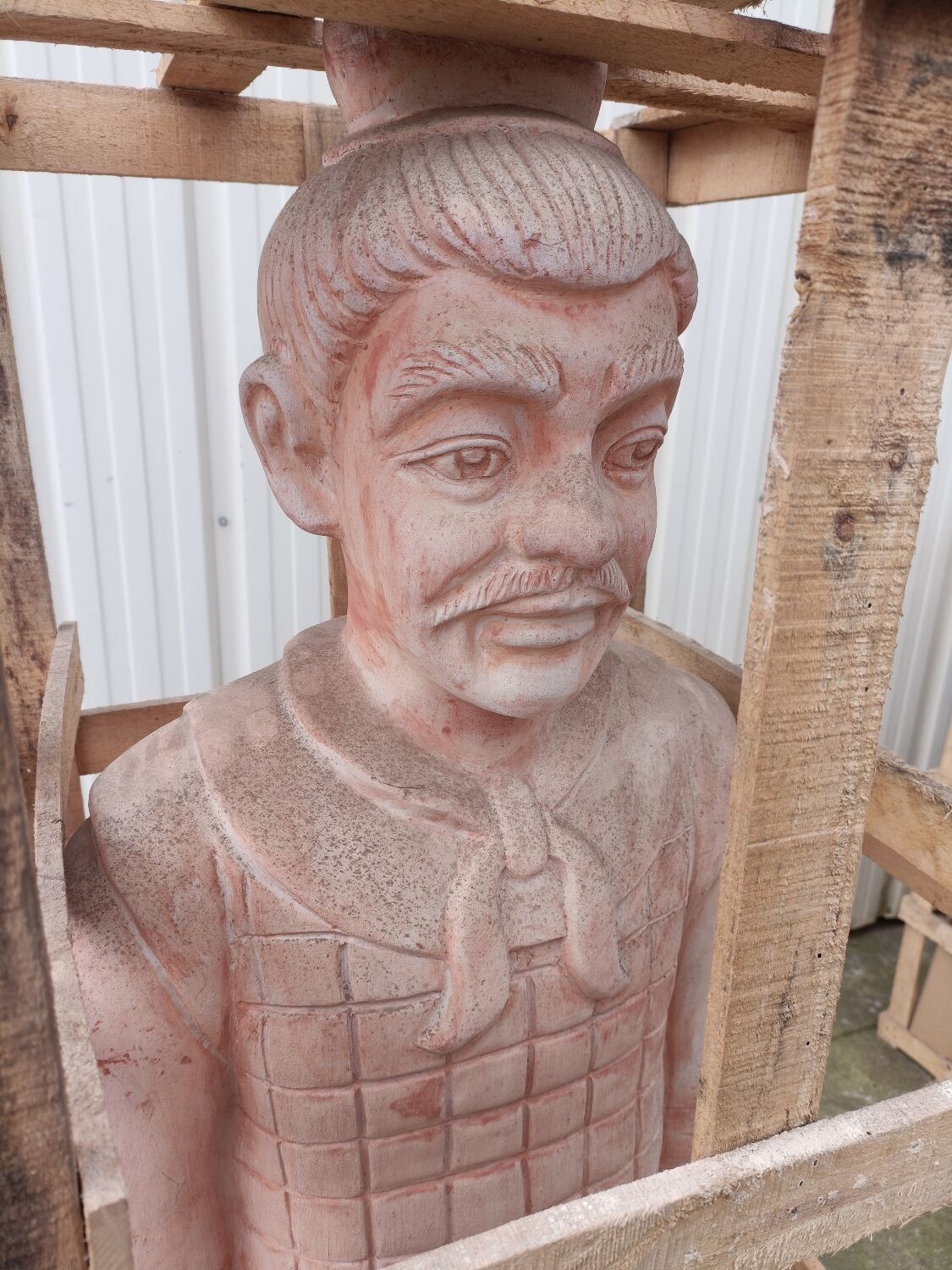 Statue de jardin Guerrier XIAN debout en terre cuite 160 cm Selency