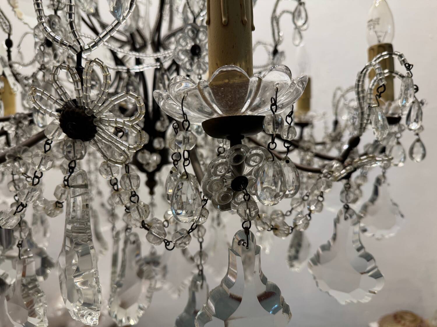 Large Crystal Beaded Chandelier 1950’s